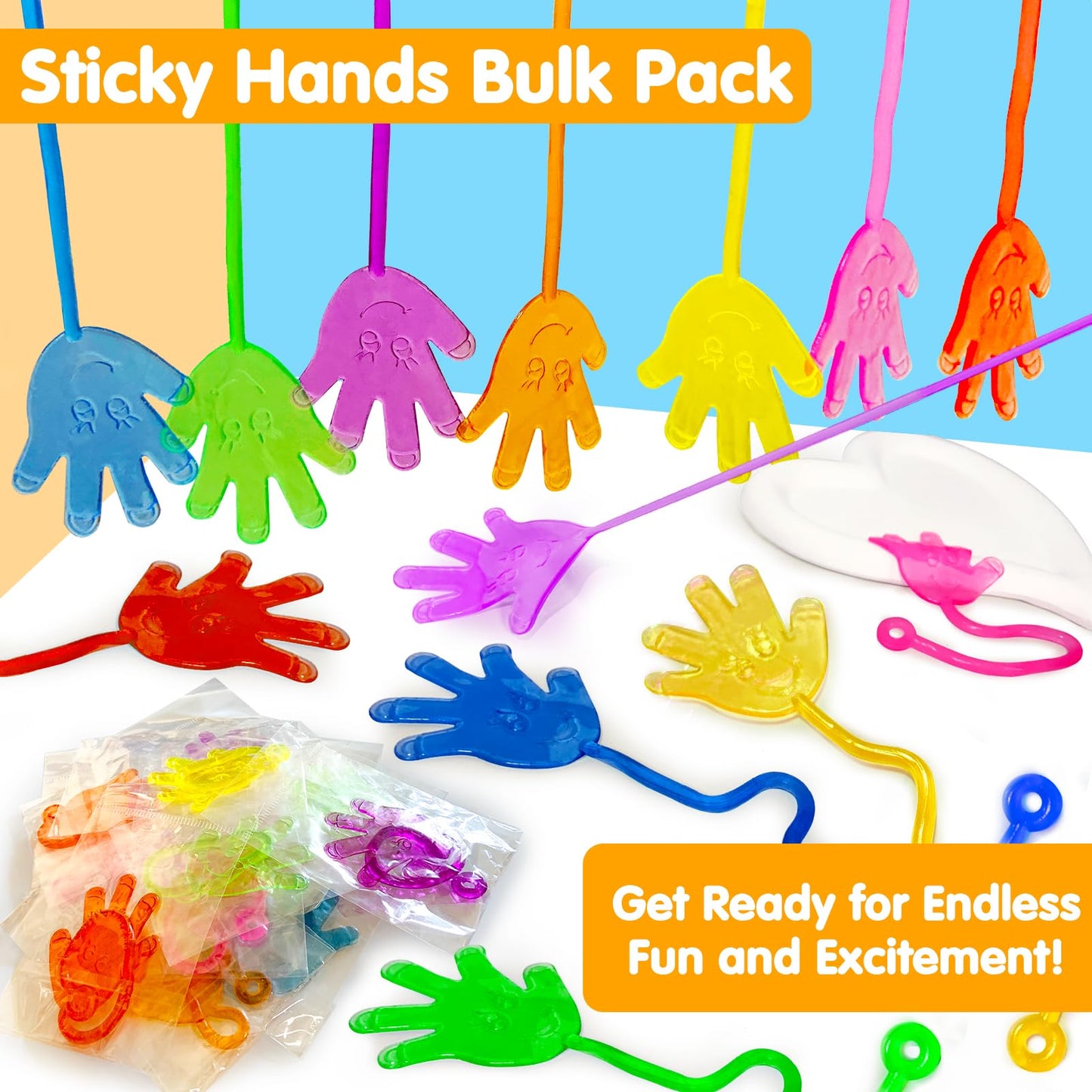Armaytoy 20Pack Sticky Hands Party Favors for Kids,Classroom Prizes,Goodie Bag,Pinata Stuffers,Birthday Treasure Box Bulk Toys