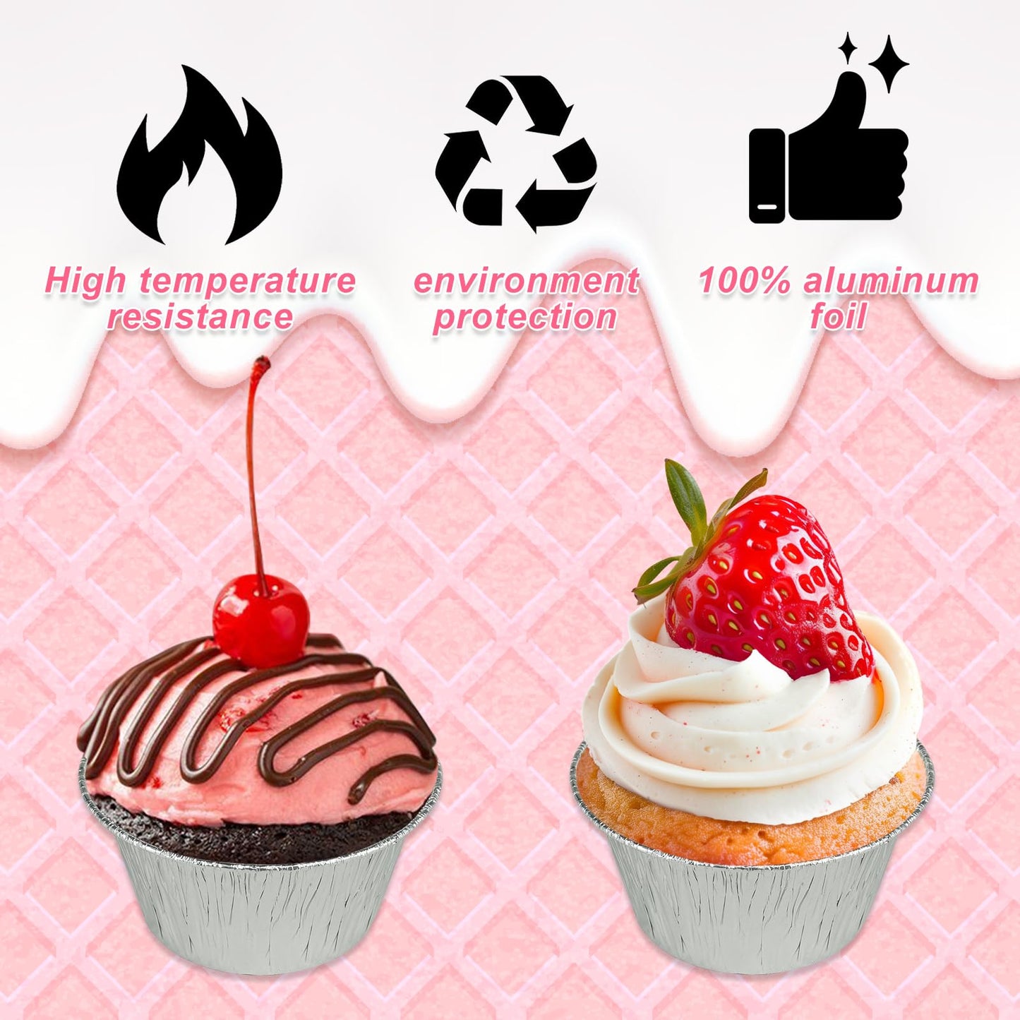 300 Pack Aluminum Foil Ramekin, Disposable Ramekins 4 Oz Aluminum Cupcake Size Perfect Baking Cups Aluminum Ramekins for Souffle & Creme Brulee Baking, Appetizer