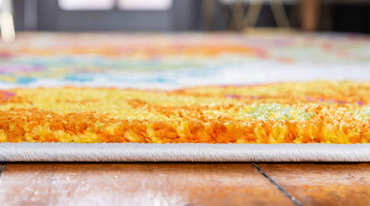 Unique Loom Lyon Collection Area Rug - Kennedy (4' x 6' Rectangle, Ivory/ Green)