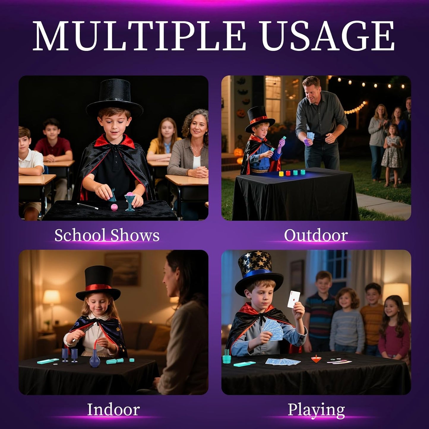 Nicella Magic Kit - 208+ Magic Tricks for Kids Age 6-12 | Beginner-Friendly Set with Manual & Video
