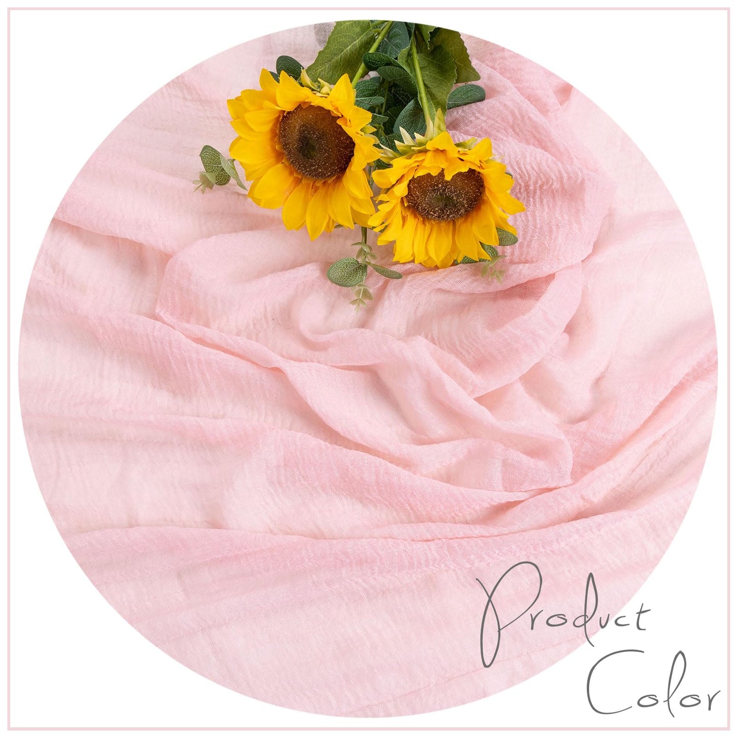 SAJOO Blushing Pink Cheesecloth Table Runner 10ft Gauze Table Runner for Wedding Baby Bridal Shower Party 32x120 Inches Boho Rustic Long Cheese Cloth Spring Home Decorations