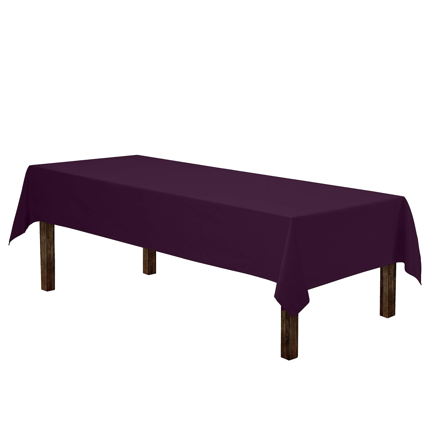 Gee Di Moda Rectangle Tablecloth - 60 x 84 Inch Eggplant Table Cloth for 5 Foot Rectangle Tables - Heavy Duty Washable Fabric - for Holiday Party, Dinner, Weddings, Baby Shower & Events