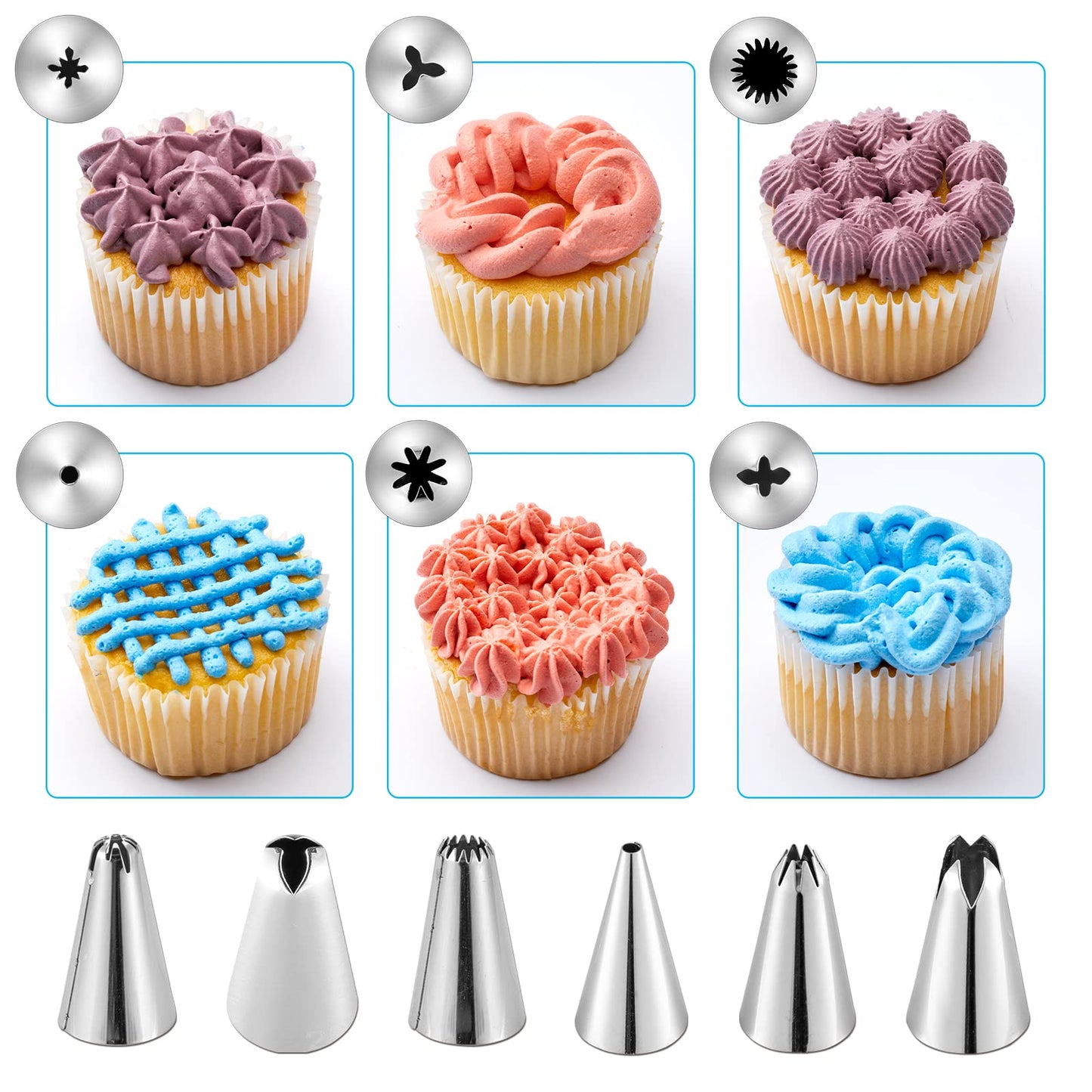 Reusable Decorating Set: Piping Bags, Tips, Couplers & More by Kasmoire