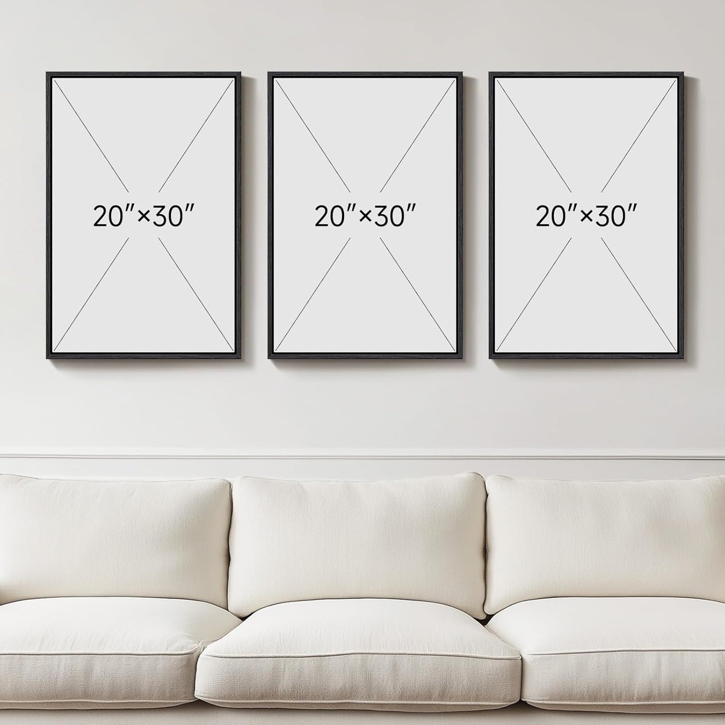 Regine Switzerland 3D Textured Framed Abstract Wall Art - 3 Piece Modern Geometric Decor | 20x30 In