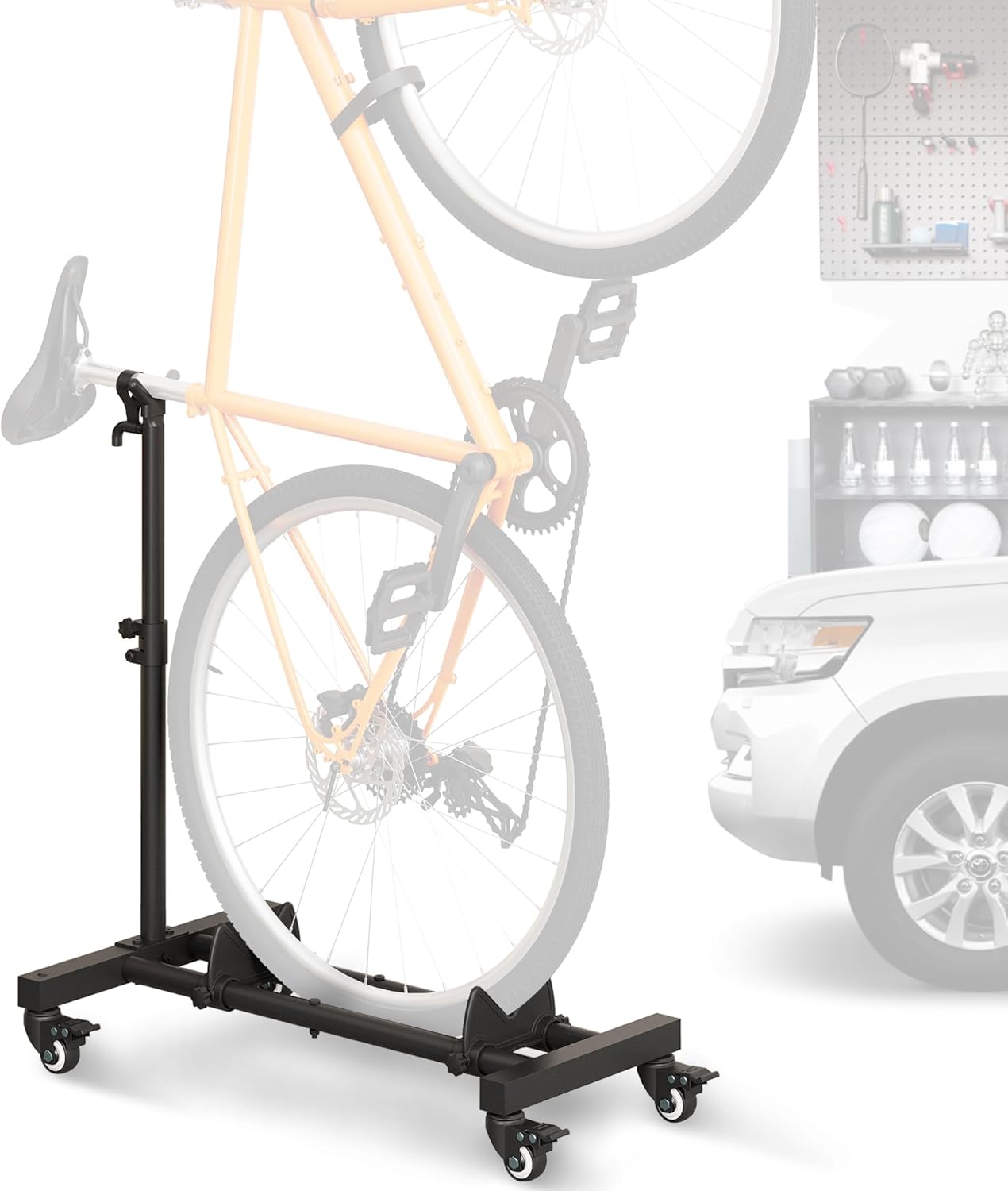 Sttoraboks Vertical Bike Stand - Freestanding Bicycle Rack with Adjustable Height for Indoor Use | Fits Wheels Up to 29”