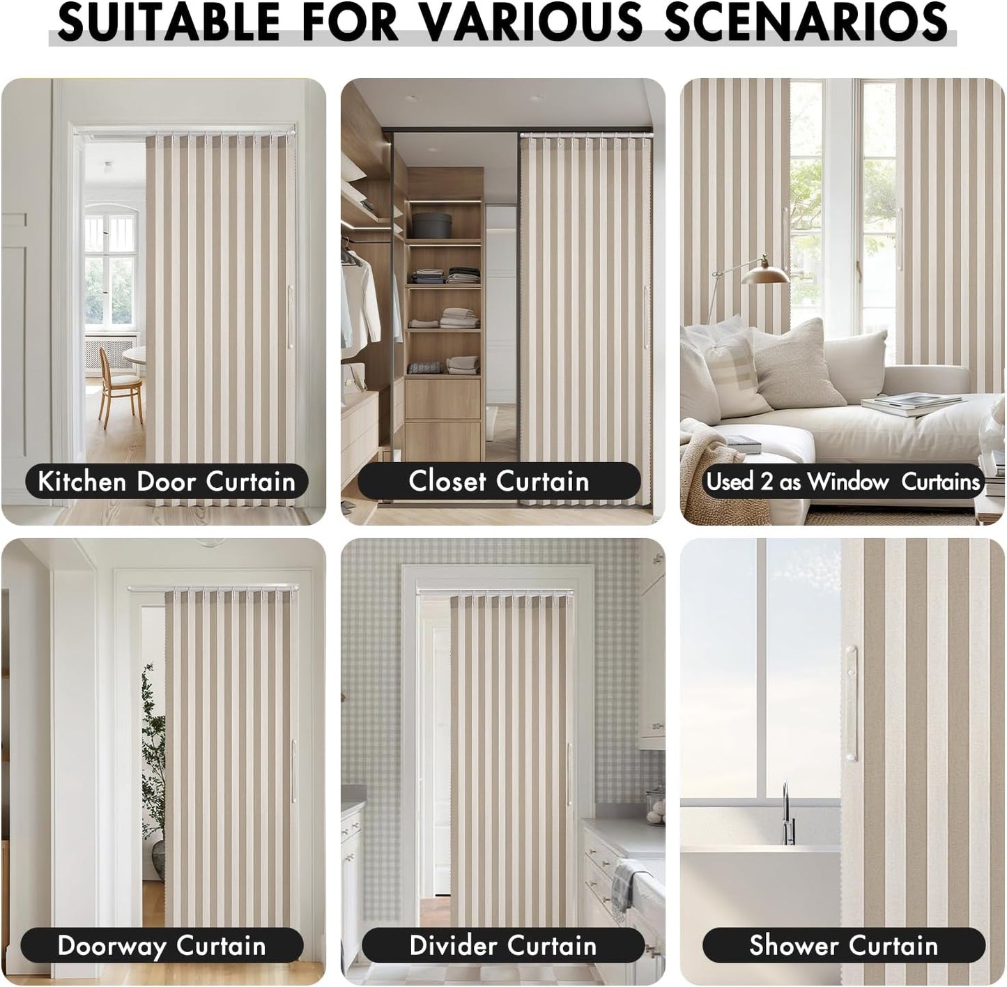 MIULEE Accordion Style Magnetic Folding Door Curtains - Cream Pleated Drapes for Room Dividers | 39" x 78" Panel