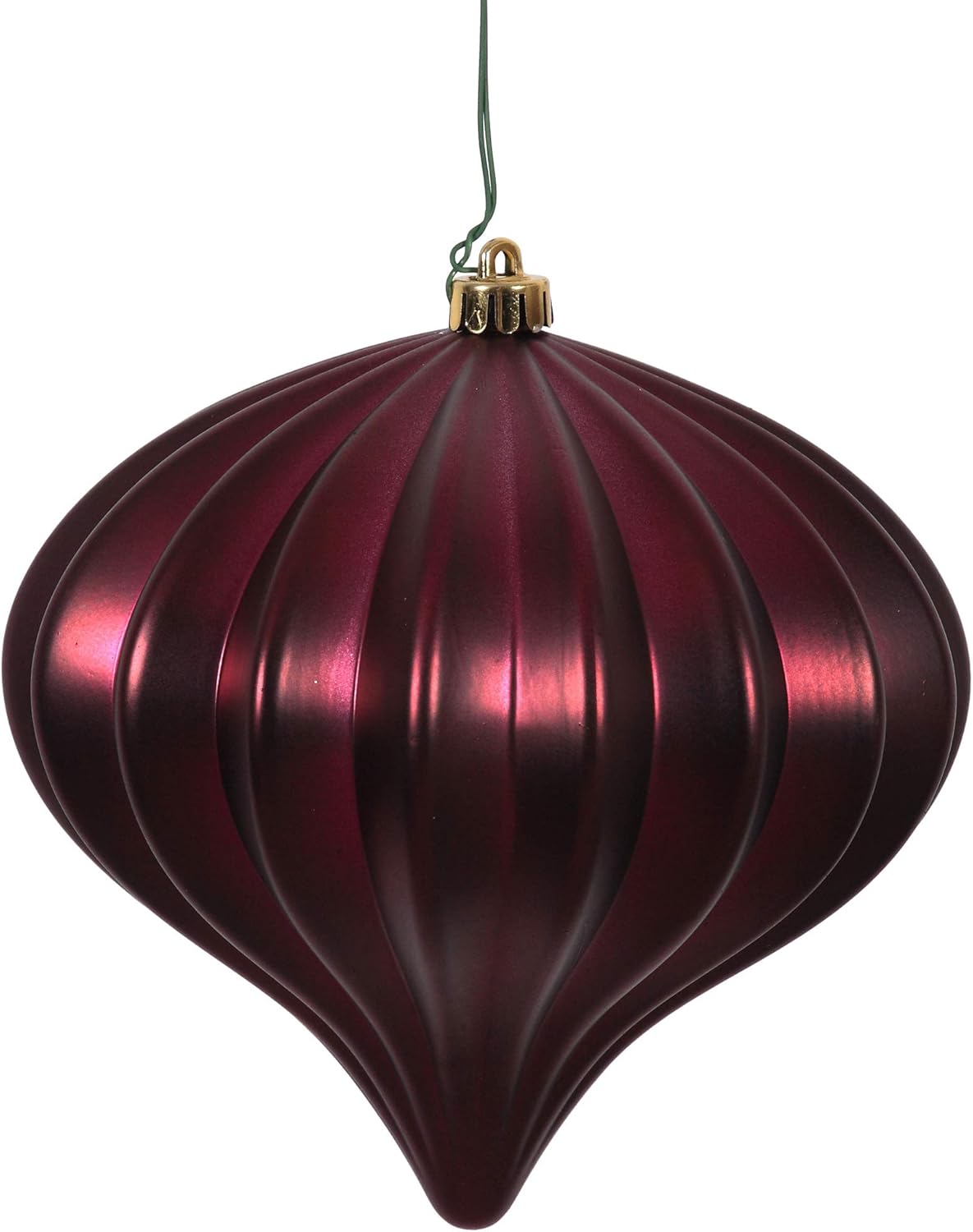 Burnished Orange Matte Onion Christmas Ornaments - UV Treated, Set of 3 by Vickerman