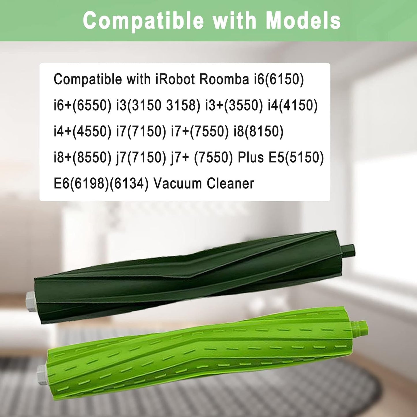 Tivcroxs Replacement Parts - Multi-Surface Rubber Brush Roller for iRobot Roomba i3, i7, j7 & More - 4 Sets