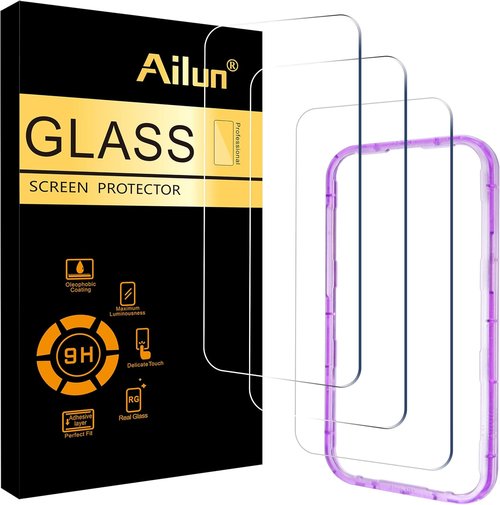 Ailun Screen Protector for iPhone 17 Pro Max - 3 Pack, Tempered Glass, Installation Frame, Case Friendly