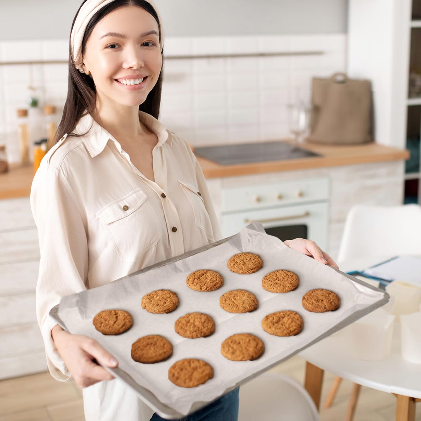 LemonRoad 6 Pack 720 Pcs Pop-up Parchment Paper Sheets 10.7 x 13.75 Inch Precut Non-stick Parchment Sheets Non-stick Greaseproof Baking Paper for Baking Cooking Grilling Air Fryer and Steaming