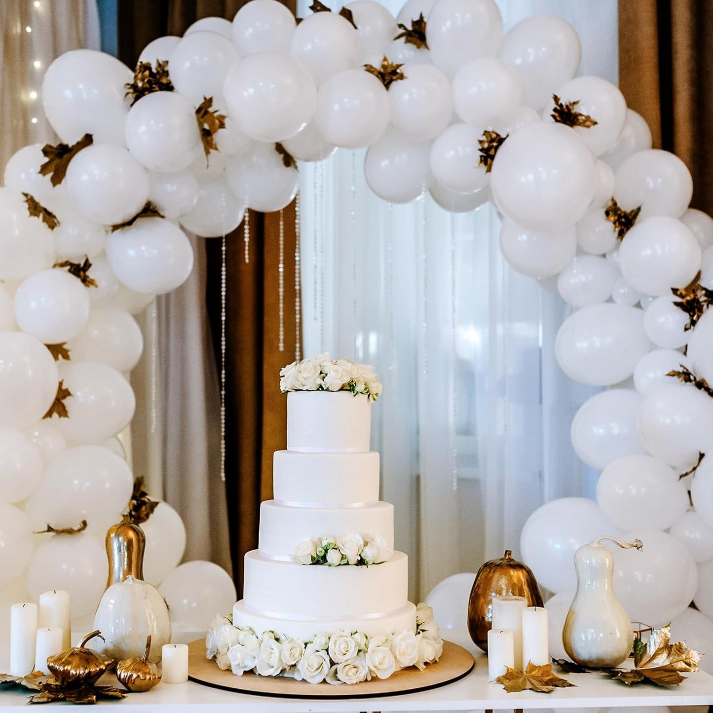 RUBFAC White Balloons - 5 Inch Latex Party Balloons | 120pcs for Graduation, Weddings & Celebrations
