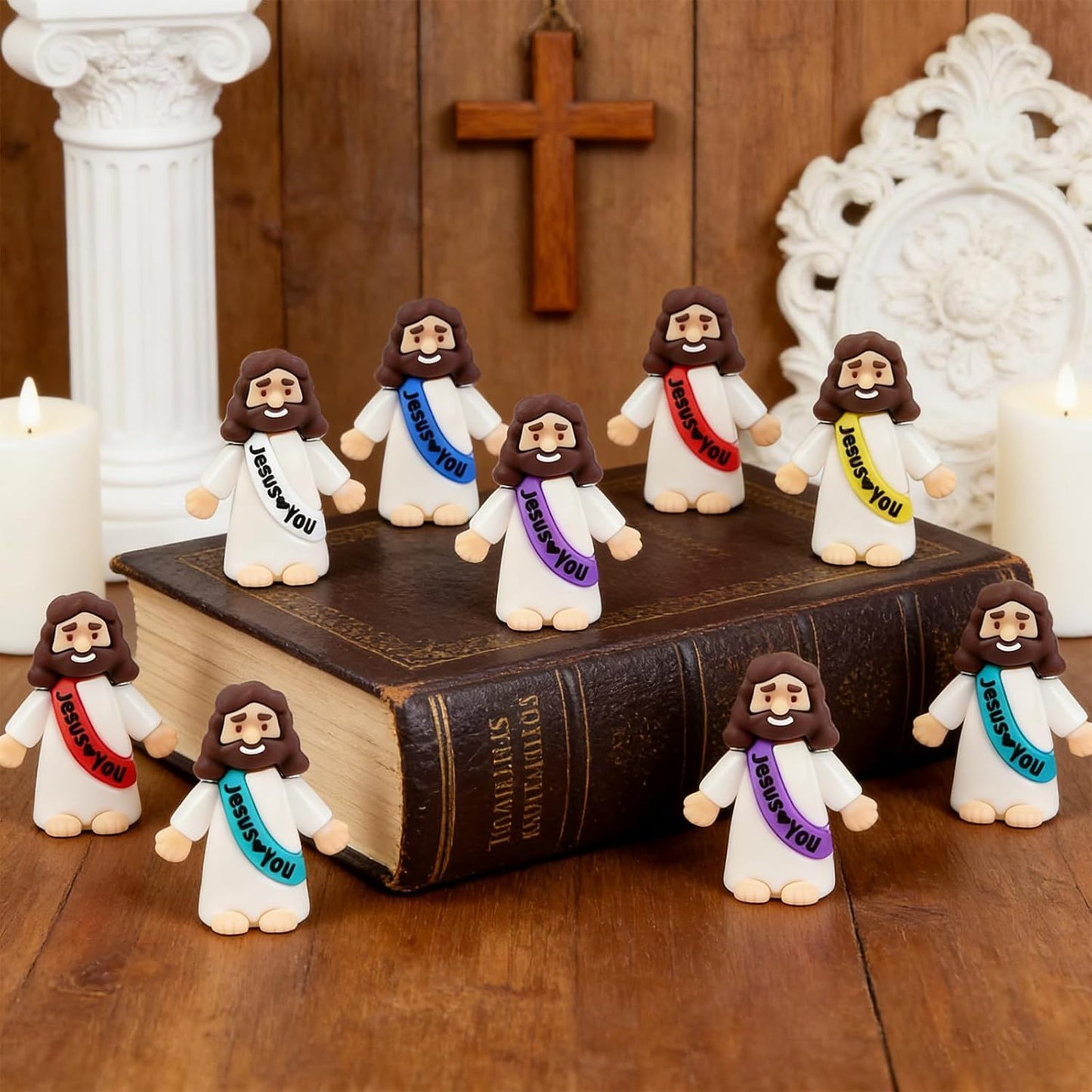Little Jesus Figurines - 36 Pack Mini Jesus Loves You Figures | Perfect for Church Events & Easter Gifts