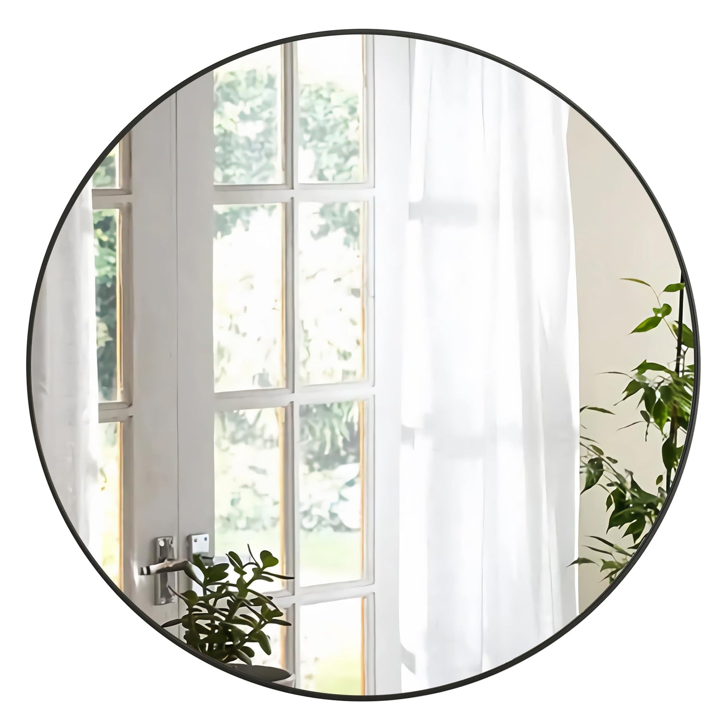 WIOWUR Black Round Mirror 30 Inch,Circle Bathroom Vanity Mirror for Wall