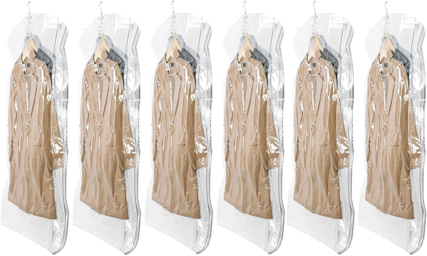 TAILI Vacuum Sealer Bags - Space-Saving Storage for Clothing & Travel | Jumbo Clear 6-Pack
