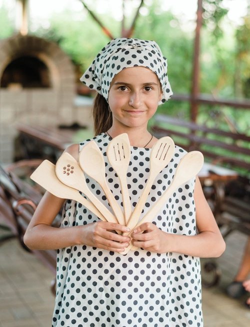 ECOSALL Healthy Wooden Spoons For Cooking Set of 6. Safe and Reliable Cooking Utensils for Kitchen – 100% Natural Nonstick Wood Spatula Spoon For Scraping, Stirring, Serving – Uncoated Solid Hardwood