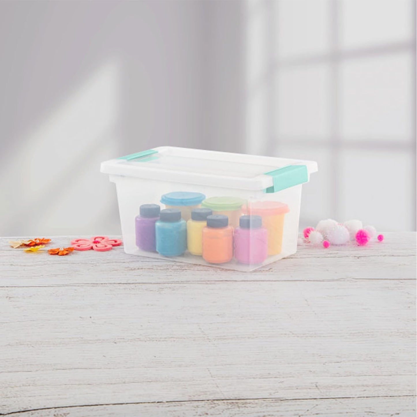 Sterilite Clip Box Set - Stackable Clear Plastic Bins with Latching Lids | Medium Storage for Arts, Crafts, and Office Organization