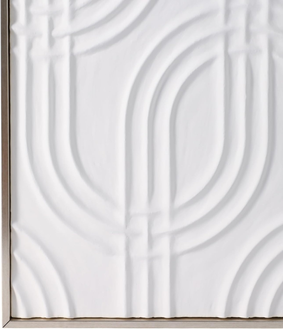 Modern Abstract Canvas Wall Art by [Brand Name] - Textured Geometric Panels for Living Room & Dining Room - 40" White
