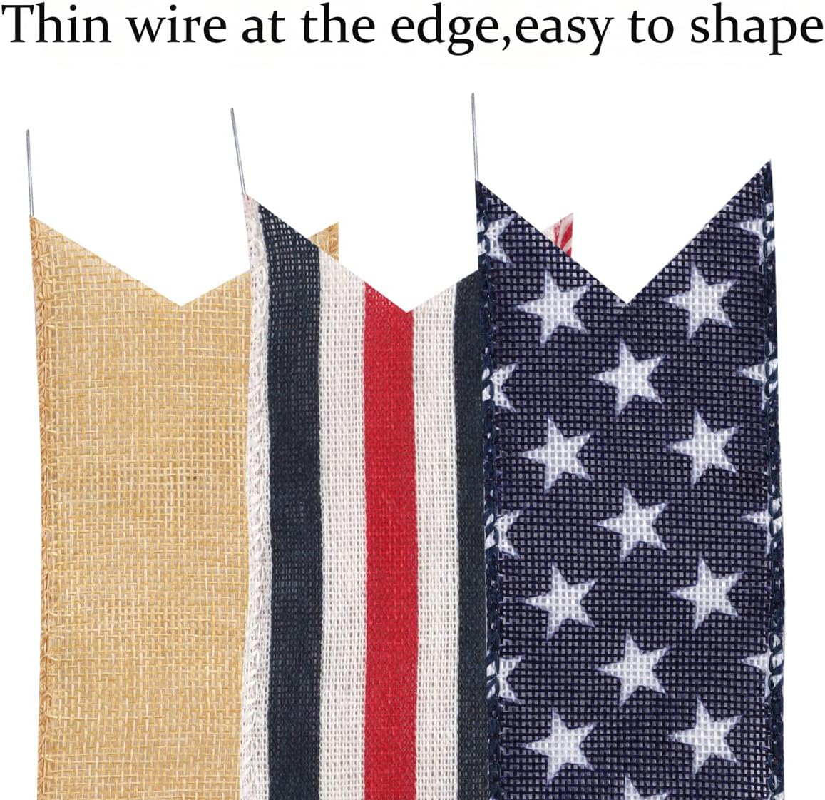 Patriotic Decor Bows - Burlap Red White Blue Stripe Stars | Perfect for 4th of July & Memorial Day