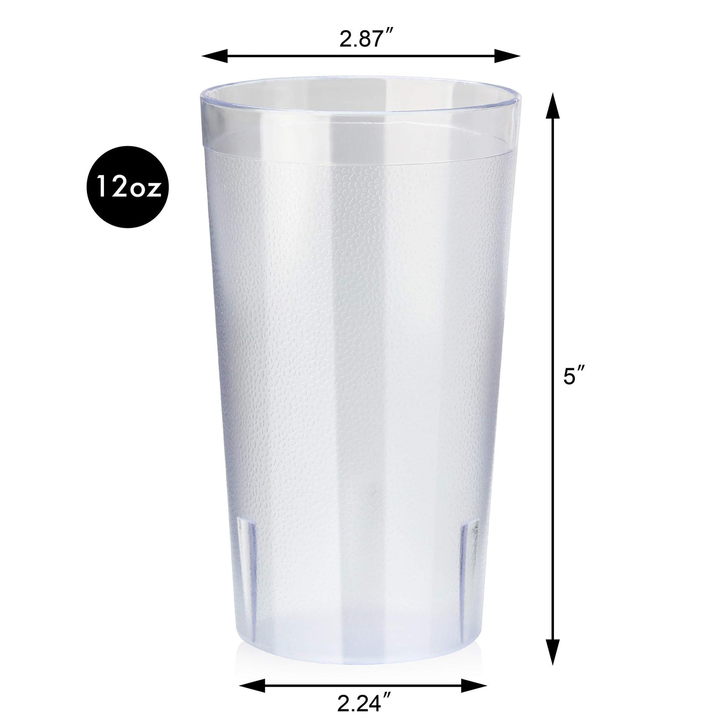 New Star Foodservice Restaurant-Grade Polycarbonate Beverage Tumblers, 12 oz, Clear, Set of 12