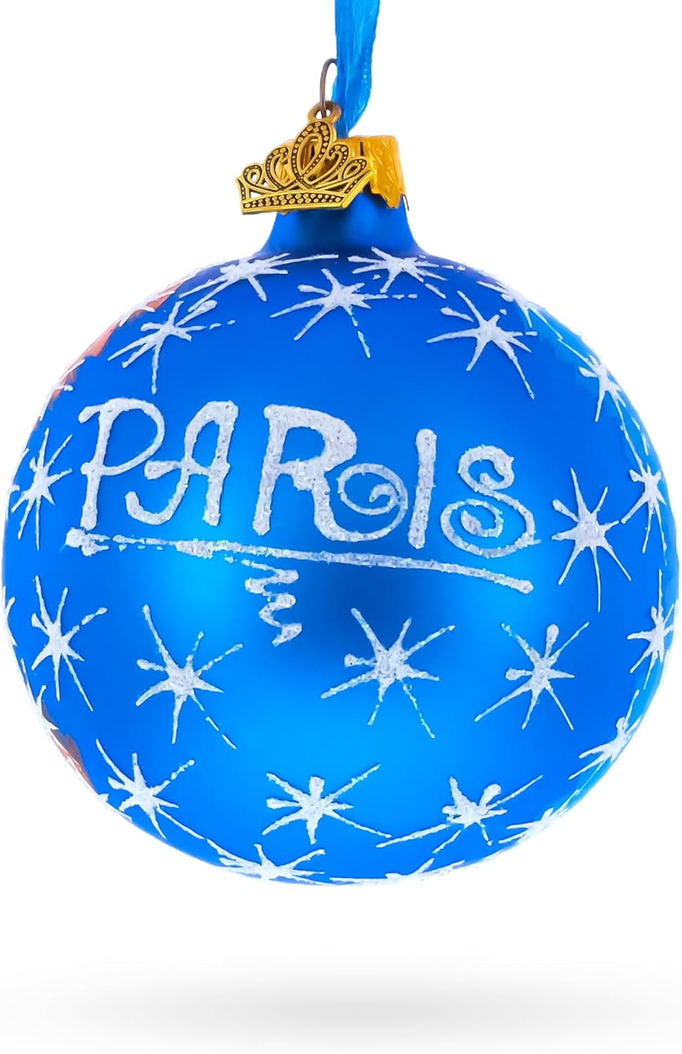 Eiffel Tower Glass Ball Christmas Ornament - 3.25 Inch Paris Souvenir
