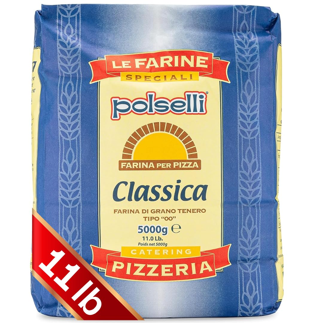 POLSELLI Double Zero Flour - Extra Fine Italian Flour for Pizza, Bread & Pasta | 11 lbs (5 kg)