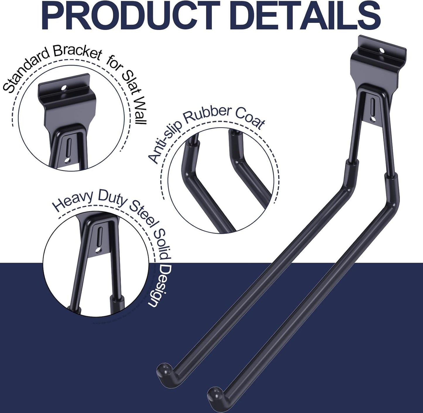 Slatwall Hooks by [Brand Name] - 11 Inch Heavy Duty Black Hangers for Garage Storage | 4 Pack
