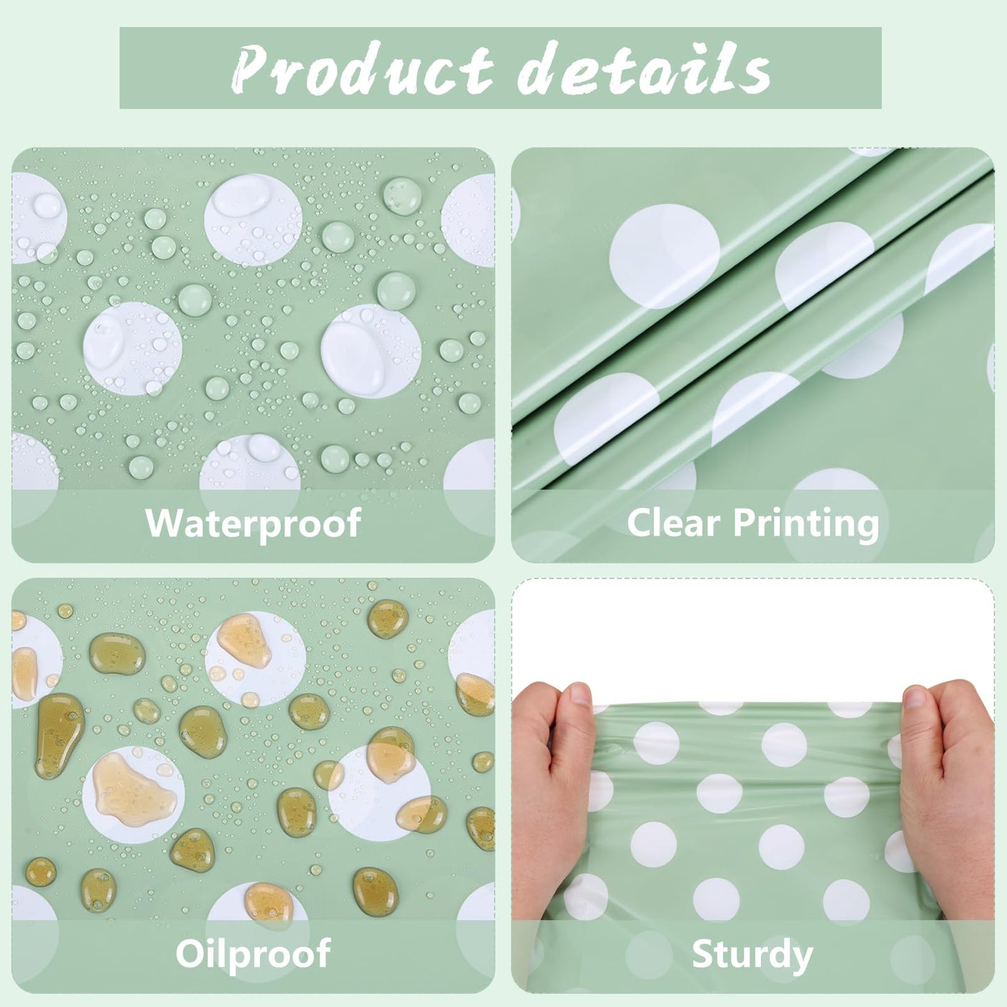 Kesfey 3 Pack Sage Green Polka Dot Table Cloths 54 x 108 Inch Sage Green and White Dots Tablecloth Disposable Plastic Sage Green Tablecover Waterproof Rectangle Picnic Table Covers for Birthday Party