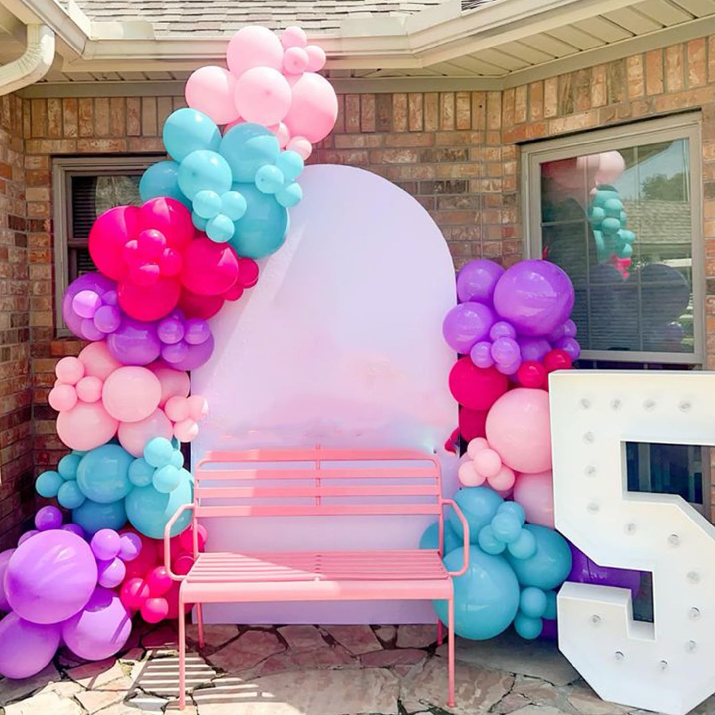 HILAVO Pink and Purple Balloons, 60PCS 12Inch Purple Pink Teal Blue Balloons and Gold Birthday Balloon for Girls Princess Birthday Mermaid Baby Shower Party Decorations