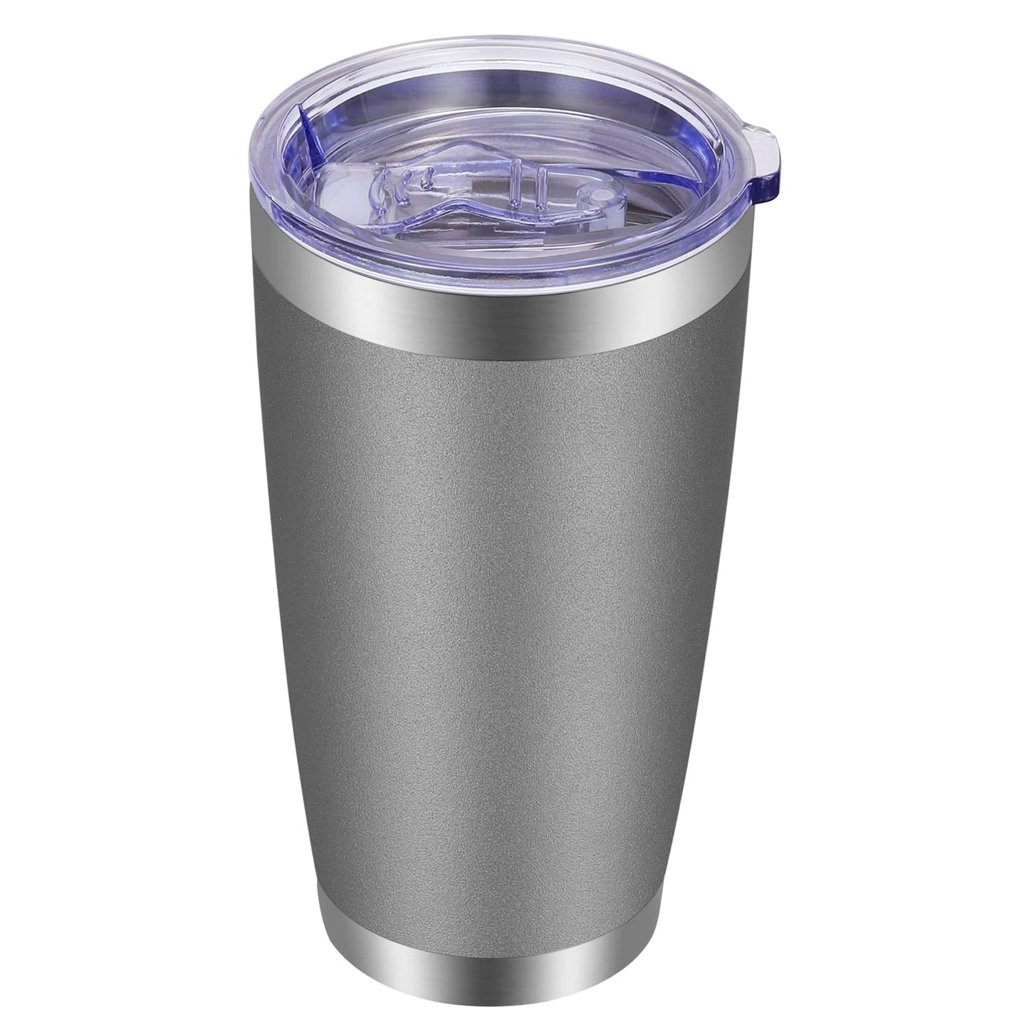 VEGOND 20oz Tumbler with Lid and Straw Stainless Steel Tumbler Cup Vacuum Insulated Double Wall Travel Coffee Mug Powder Coated Coffee Cup, Grey, 1 Pack