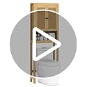 Over The Toilet Bathroom Storage Cabinet with Adjustable Shelf - Natural Rattan Style