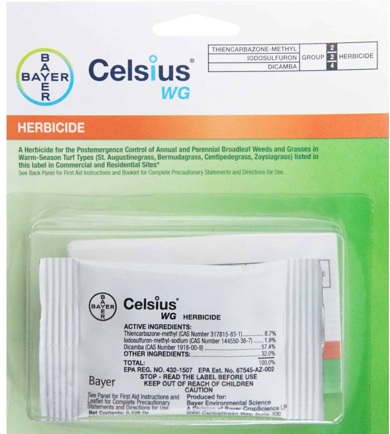 Prime Source Celsius WG Weed Control - 0.226 oz Easy Mix Packet for Post-Emergence