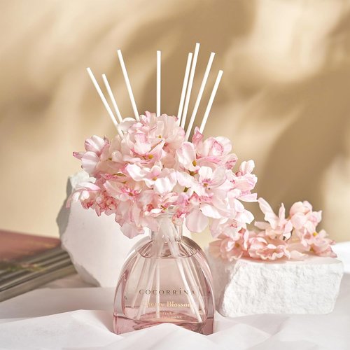COCORRÍNA Reed Diffuser - 8.5 Oz Cherry Blossom Scent with 8 Sticks for Elegant Home Decor