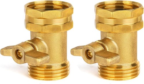 Heavy Duty Brass Hose Shut Off Valve by [Brand Name] - Extended Handle - 3/4" Connector with 4 Washers