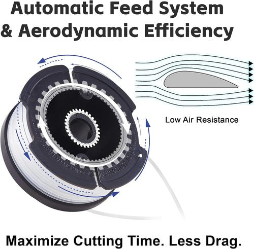 Black+Decker Autofeed String Trimmer Line Replacement - 30ft 0.065" | 6 Spools & 1 Cap