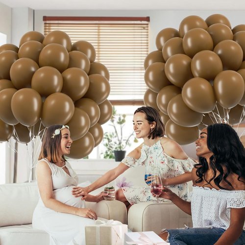 Brown Latex Balloons - 12 Inch | 50 Pack for Birthday, Baby Shower, Wedding & Party Decorations