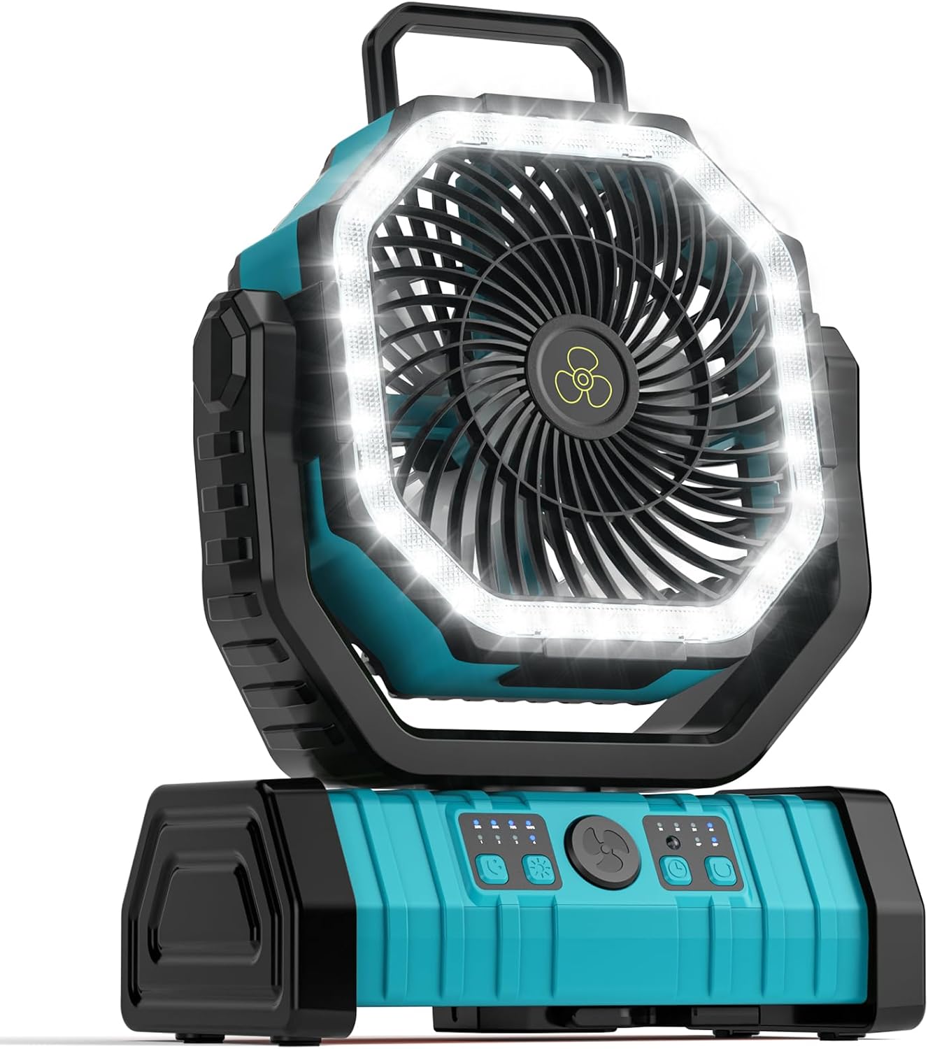 Skiennix Camping Fan - 20000mAh Rechargeable Battery Fan with LED Lantern | Portable Outdoor Tent Fan, Blue