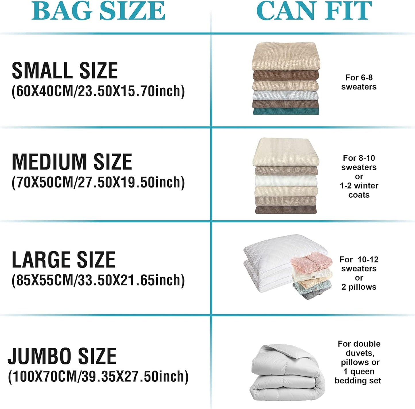 Roomimaster Vacuum Storage Bags - Jumbo Space Saver Bags for Clothing & Bedding | 10 Pack