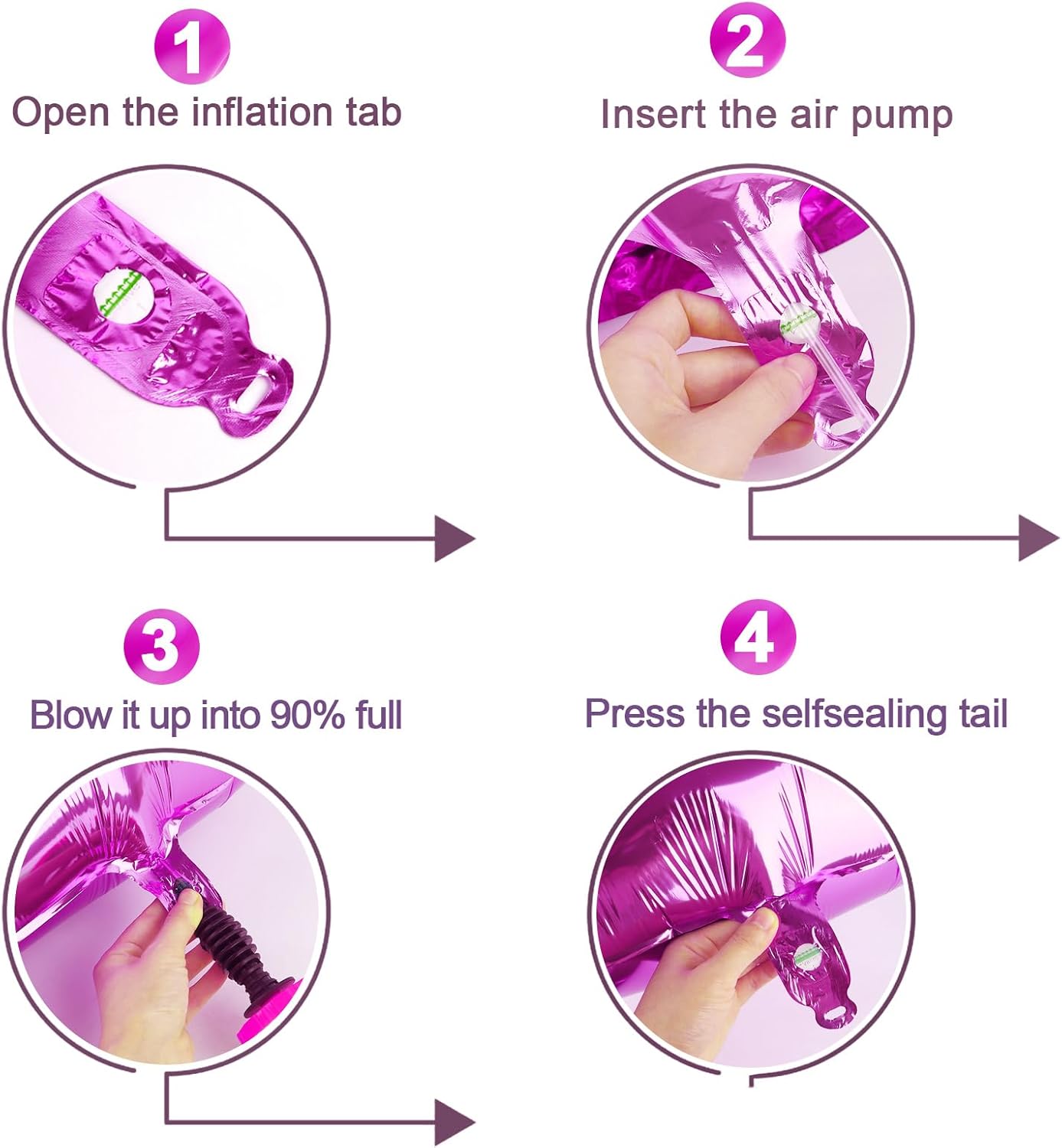 Rosy Purple Number 3 Balloon - 40 Inch Birthday Decoration for Kids & Women’s Parties