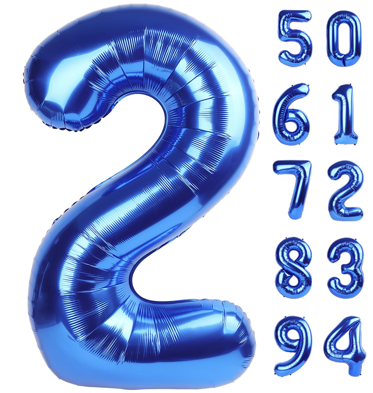 Navy Blue 2 Balloon, Number Balloon 40 Inch, Two Number Birthday Decorations, Second 2nd Birthday Party Supplies, Number 2