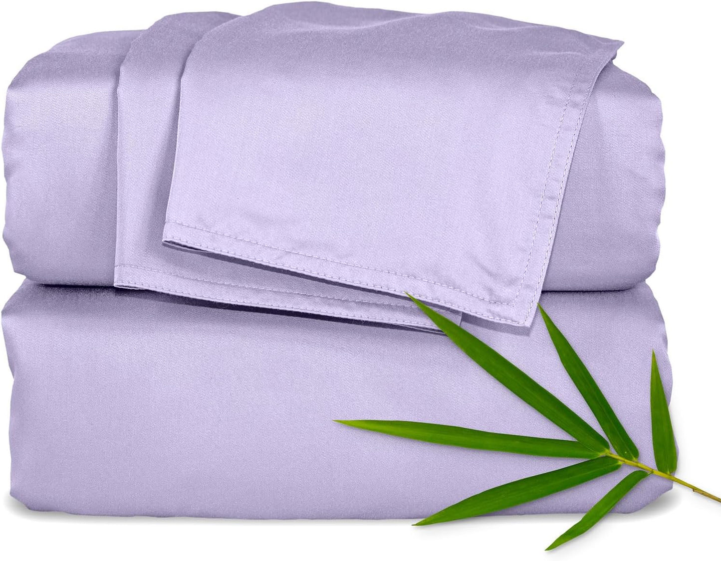 Pure Bamboo California King Sheets - 100% Organic Viscose Bed Set, Soft & Cooling, Lavender