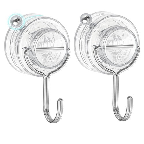 Jadkysarh Suction Cup Hooks for Shower, Upgrade Twist-Lock Clear Suction Towel Hooks Heavy Duty Removable Bathroom Suction Hooks for Shower Tile Wall Glass Door Window 2 Pack