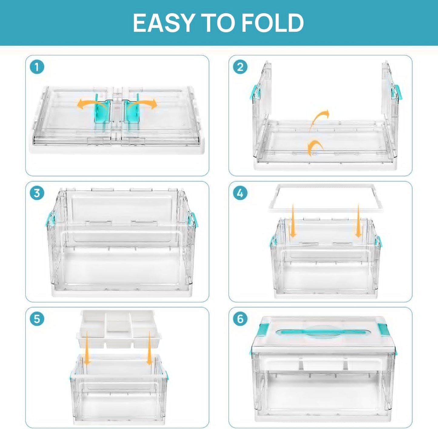 Vtopmart 24 QT Clear Plastic Craft Organizer - Removable Trays & Dividers for Art Supplies | Ideal Storage Solution