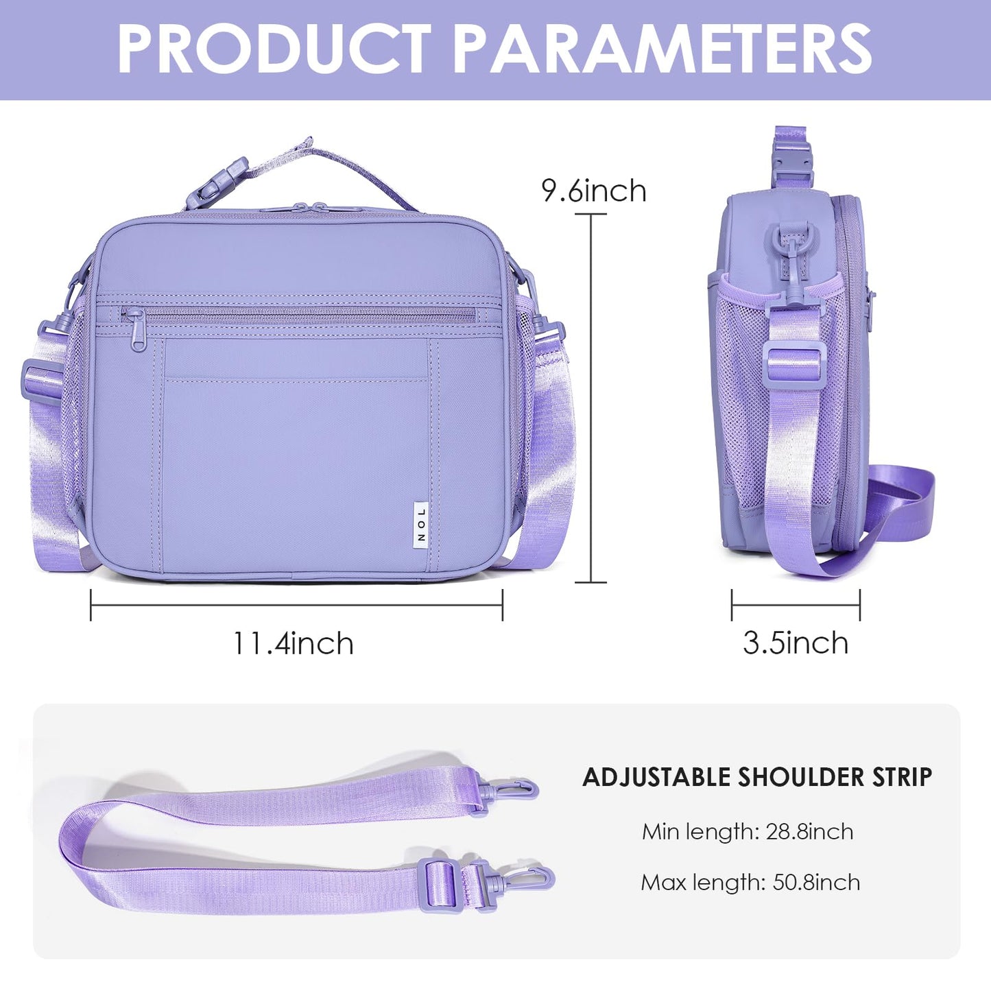 Lightweight Insulated Lunch Bag, Reusable Lunch Box 7L Cooler with Adjustable Shoulder Strap, Waterproof Zipper Lunch Bag for School & Work, Suitable for Men, Women and Kids