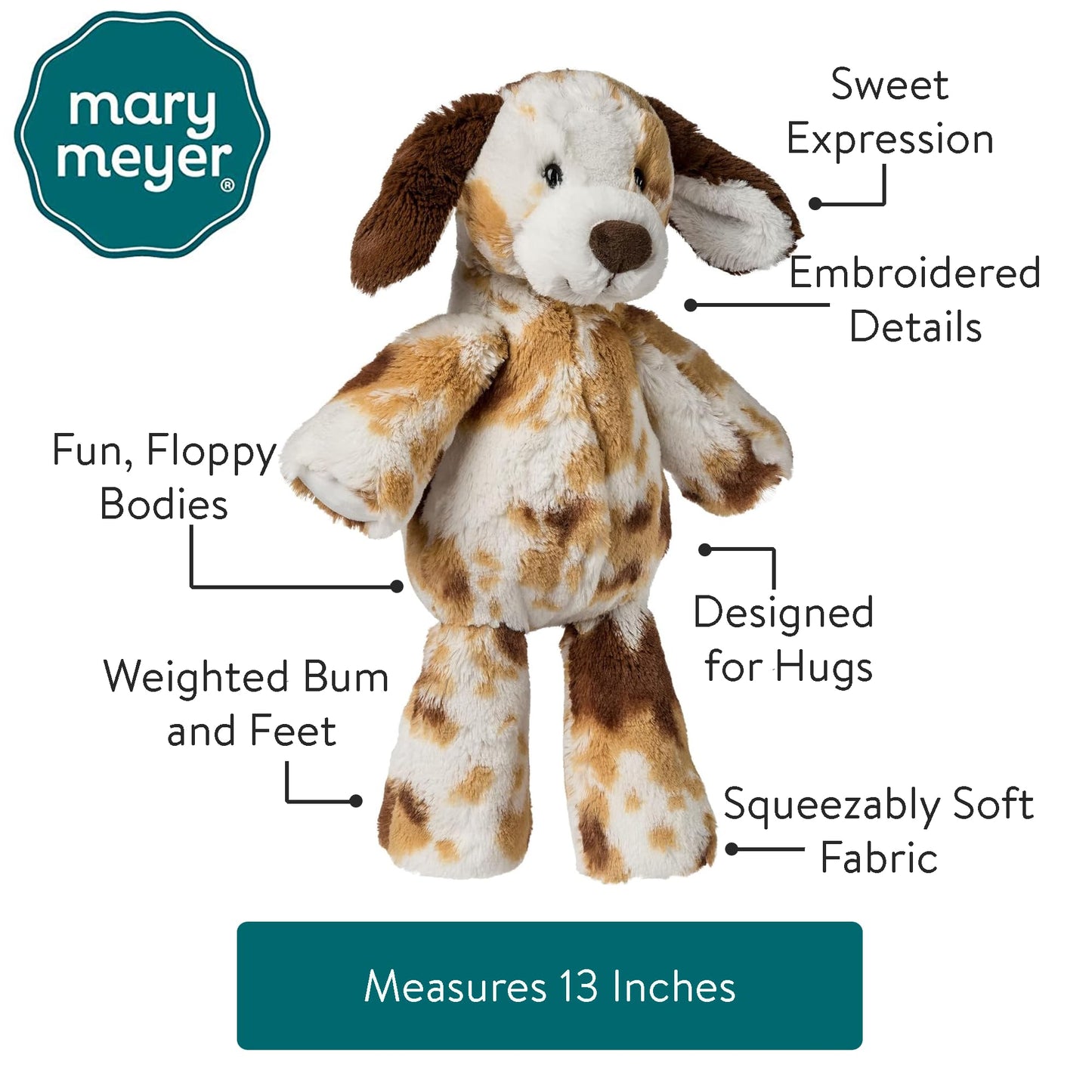 Mary Meyer Marshmallow Zoo Stuffed Animal Soft Toy, 13-Inches, S'Mores Puppy