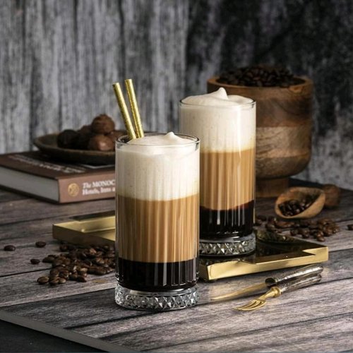 GYRUT Tall Drinking Glasses Set of 4-16oz Glass Cups for Kitchen - Elegant Highball Glassware for Water, Ice Coffee, Cocktail, Cold Beverage