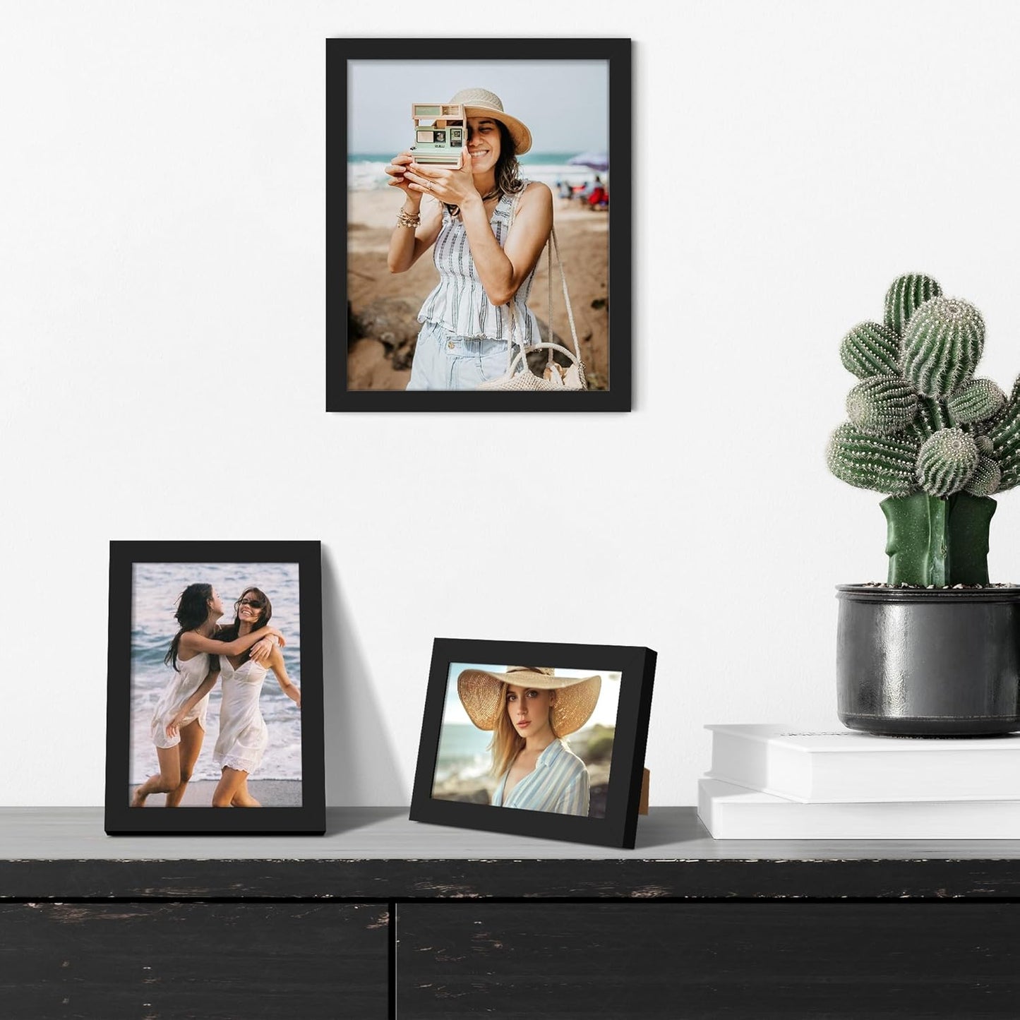 Upsimples 10 Pack Picture Frames - Collage Wall Decor for Tabletop Display | Multi-Sized Black Frames (8x10, 5x7, 4x6)