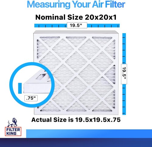 Filter King 20x20x1 Air Filter - MERV 8 Dust & Allergy Control | 12-Pack Pleated HVAC Filters