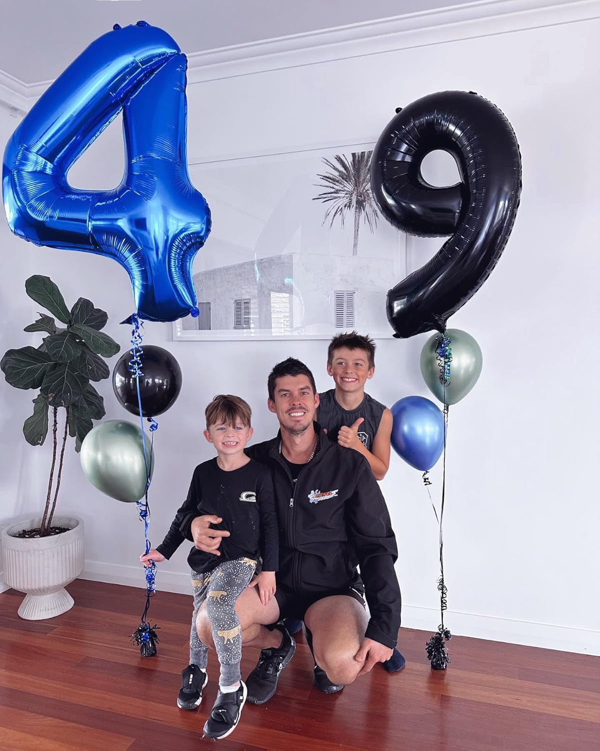 Number 14 Balloon - 40 Inch Navy Blue Birthday Decoration for 14th Year Celebration