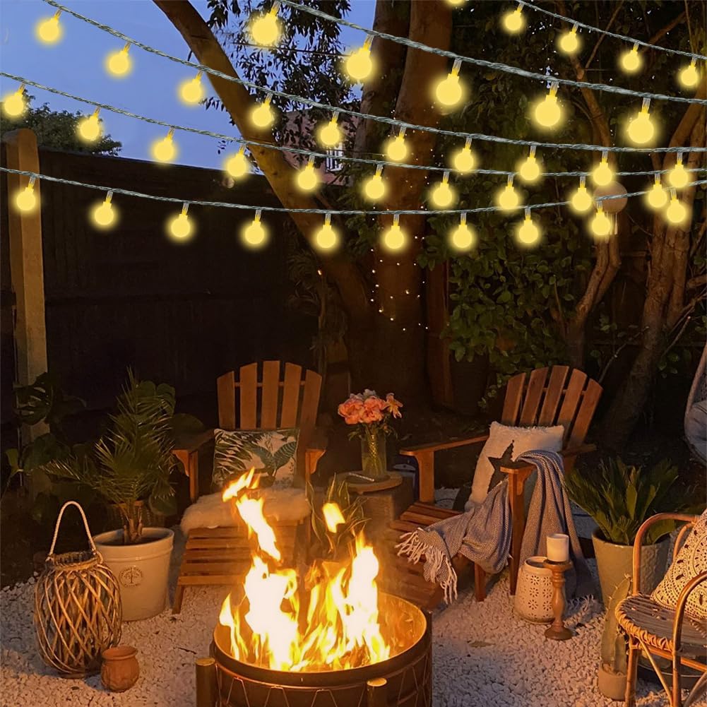 AUAUY String Lights, 40 LED 19.6FT String Lights Battery Operated 2 Modes, Christmas Lights Bedroom, Waterproof Outdoor Lights for Indoor Outdoor Wedding Party New Year Garden Decorations(Warm White)