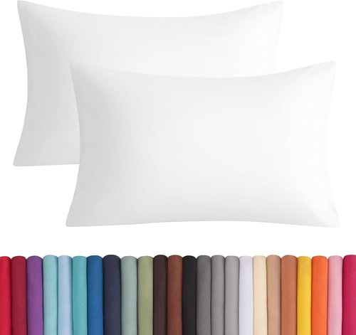 BEDSUM Microfiber Pillowcases Set of 2 - Soft, Wrinkle-Resistant, Easy Care | 20x26 Inches, White